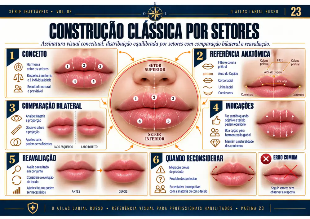 Página real da construção clássica por setores