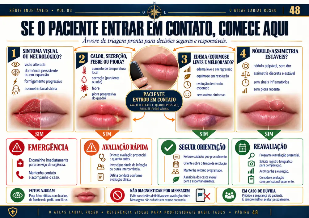 Página real para triagem do contato pós-procedimento